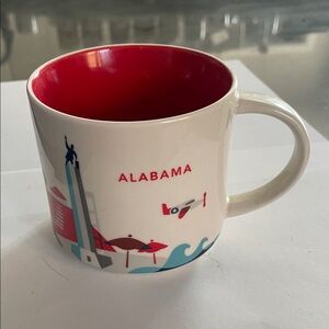 Starbucks Alabama You Are Here Collection 14oz Mug with Red Interior